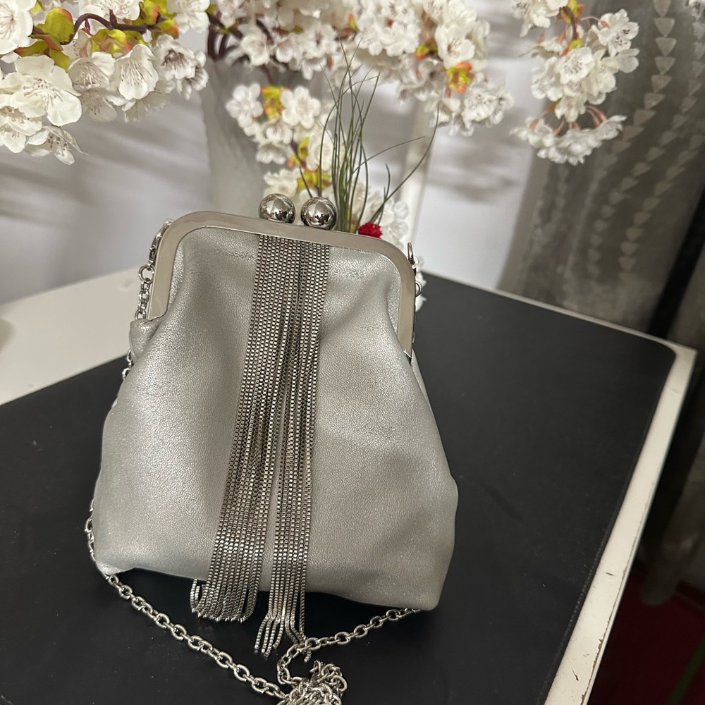 Silver formal bag